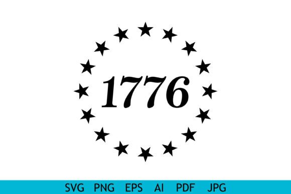 Download 1776 Stars Circle Typography Design - Typography design Collection
