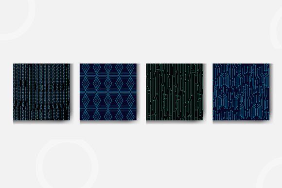 Download Set of Seamless Circuit Cyber Patterns - Premium Resources