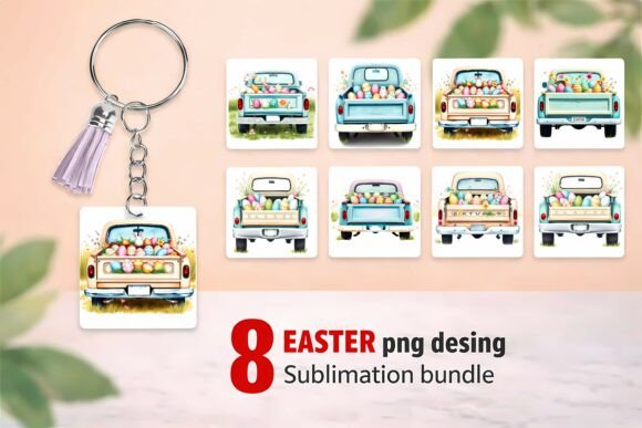 Download "8 Easter Truck with Eggs PNG Sublimatio - Egg Collection