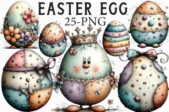 Download Whimsical Easter Egg Clipart - Egg Collection