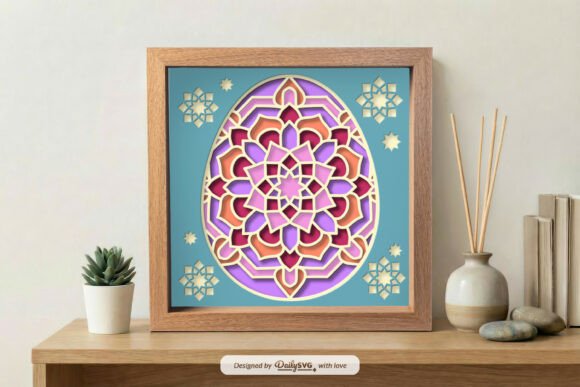 Download Easter Egg Mandala Shadow Box SVG - Egg Collection