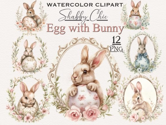 Download Shabby Chic Easter Bunny Egg PNG Bundle - Egg Collection