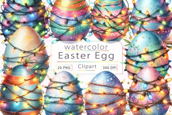 Download Watercolor Easter Egg Clipart Bundle - Egg Collection