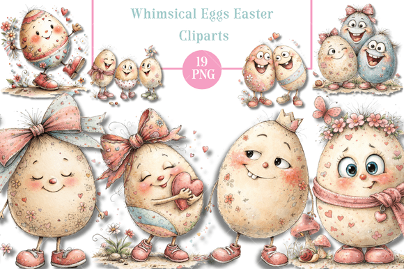Download Whimsical Eggs Easter Cliparts - Egg Collection