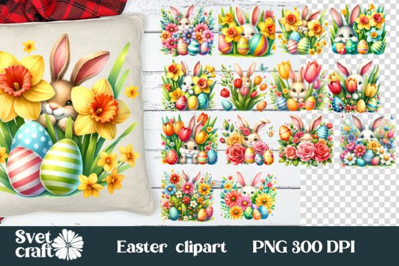 Download Easter Bunny Eggs Spring Flower Clipart - Egg Collection