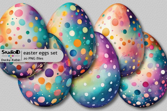 Download Dotted Watercolor Eggs Clipart Set - Egg Collection