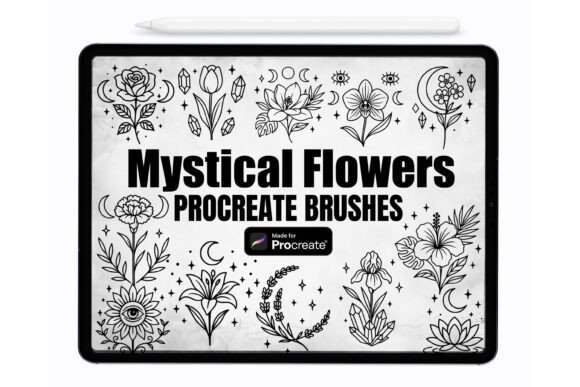 Download Mystical Flowers Procreate Stamp Brushes - Mystical flowers Collection